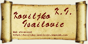 Koviljko Isailović vizit kartica